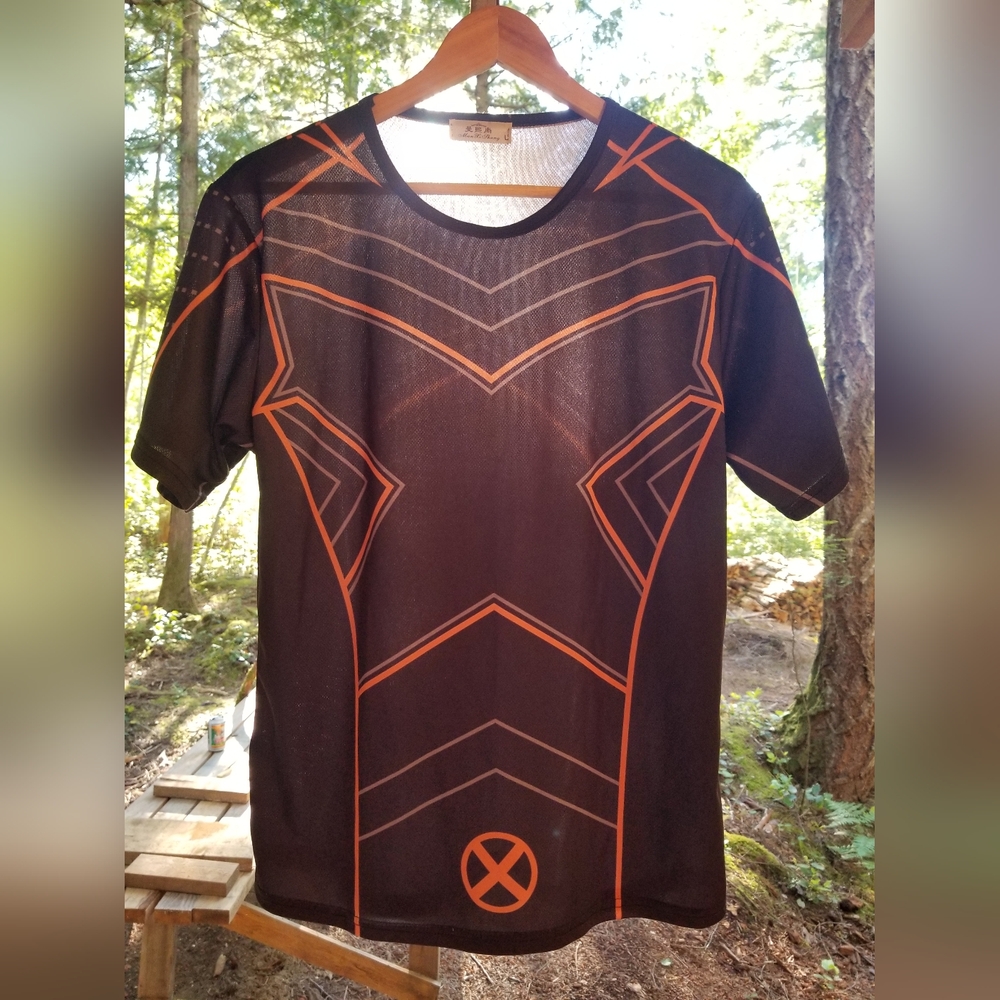 X-Men Marvel T Shirt Jersey  Cosplay Costume Short Sleeve Black Large Man Shang